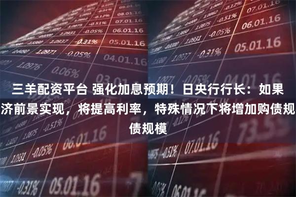 三羊配资平台 强化加息预期！日央行行长：如果经济前景实现，将提高利率，特殊情况下将增加购债规模