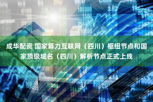 成华配资 国家算力互联网（四川）枢纽节点和国家顶级域名（四川）解析节点正式上线