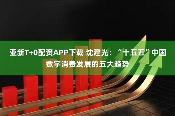 亚新T+0配资APP下载 沈建光：“十五五”中国数字消费发展的五大趋势